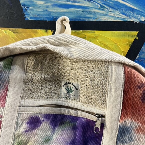 Large Himalayan Hemp Backpack with Laptop sleeve(Tie-Dye) - Picture 5 of 5
